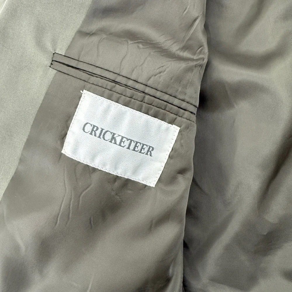 CRICKETEER Mens Blazer‎ Jacket Size 42 LGrey Cotton Polyester Two Button